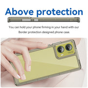 For Motorola Moto G85 Colorful Series Acrylic Hybrid TPU Phone Case(Transparent Grey)
