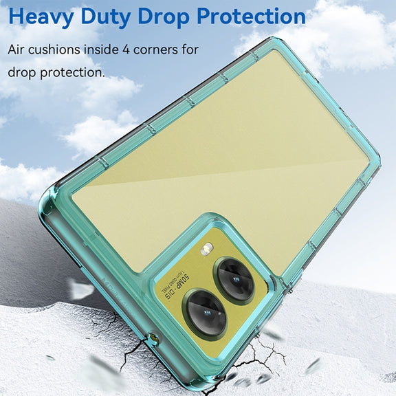 For Motorola Moto G85 Colorful Series Acrylic Hybrid TPU Phone Case(Transparent Blue)