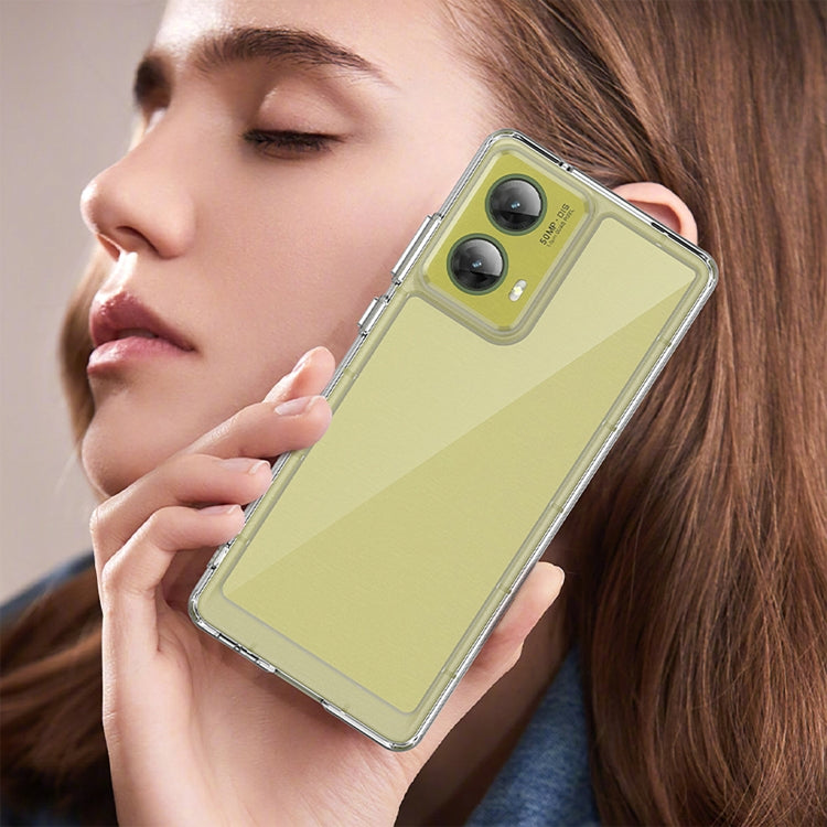 For Motorola Moto G85 Colorful Series Acrylic Hybrid TPU Phone Case(Transparent)