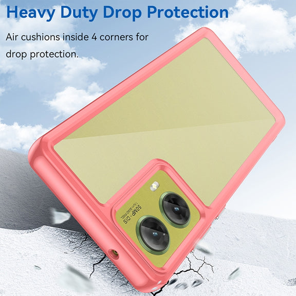 For Motorola S50 Neo Colorful Series Acrylic Hybrid TPU Phone Case(Red)