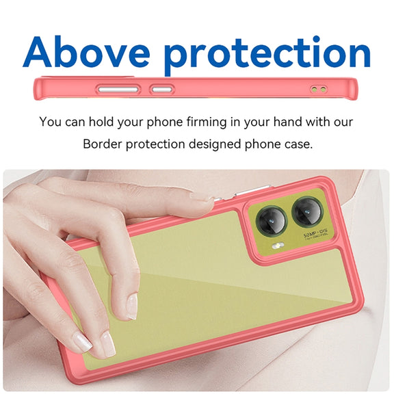 For Motorola S50 Neo Colorful Series Acrylic Hybrid TPU Phone Case(Red)