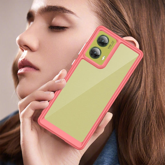 For Motorola S50 Neo Colorful Series Acrylic Hybrid TPU Phone Case(Red)