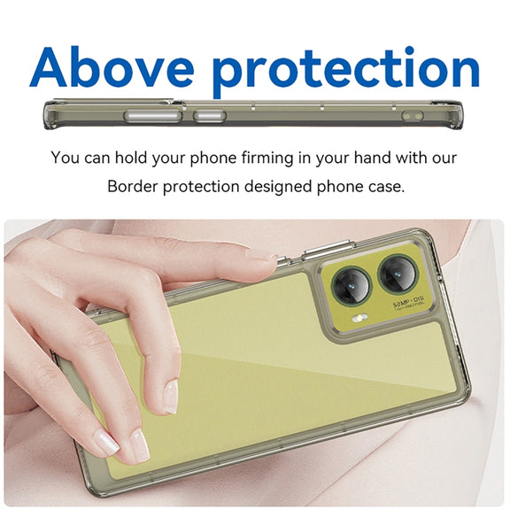 For Motorola S50 Neo Colorful Series Acrylic Hybrid TPU Phone Case(Transparent Grey)