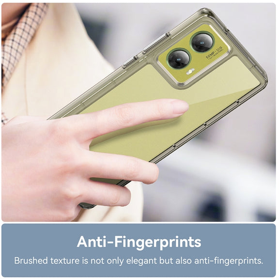 For Motorola S50 Neo Colorful Series Acrylic Hybrid TPU Phone Case(Transparent Grey)