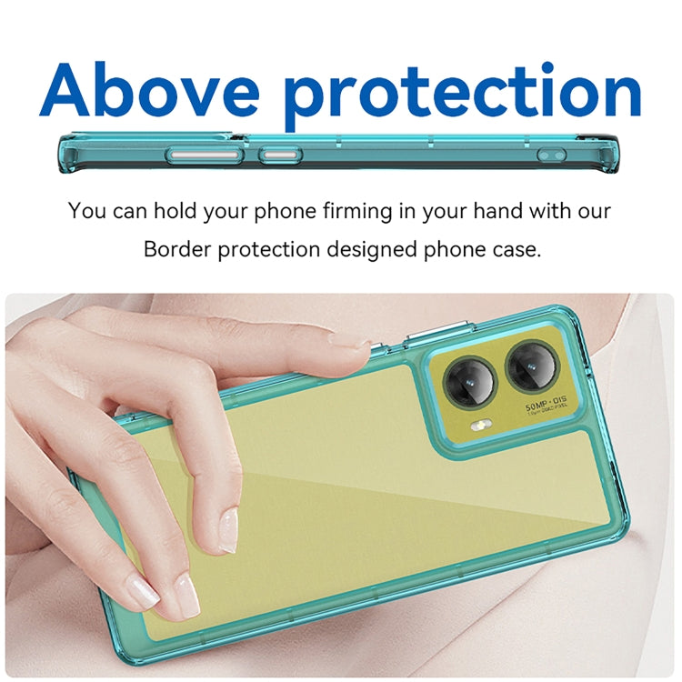 For Motorola S50 Neo Colorful Series Acrylic Hybrid TPU Phone Case(Transparent Blue) - free shipping - PMC TechLife - Order now!