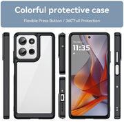 For Motorola Moto G75 5G Colorful Series Acrylic Hybrid TPU Phone Case(Black)