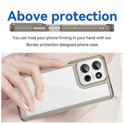For Motorola Moto G75 5G Colorful Series Acrylic Hybrid TPU Phone Case(Transparent Grey)