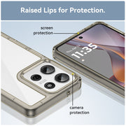 For Motorola Moto G75 5G Colorful Series Acrylic Hybrid TPU Phone Case(Transparent Grey)
