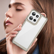 For Motorola Moto G75 5G Colorful Series Acrylic Hybrid TPU Phone Case(Transparent Grey)