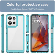 For Motorola Moto G75 5G Colorful Series Acrylic Hybrid TPU Phone Case(Transparent Blue)