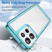 For Motorola Moto G75 5G Colorful Series Acrylic Hybrid TPU Phone Case(Transparent Blue)