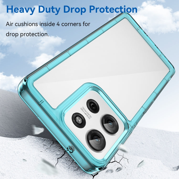 For Motorola Moto G75 5G Colorful Series Acrylic Hybrid TPU Phone Case(Transparent Blue)