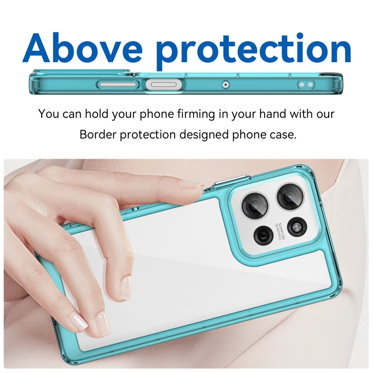 For Motorola Moto G75 5G Colorful Series Acrylic Hybrid TPU Phone Case(Transparent Blue)