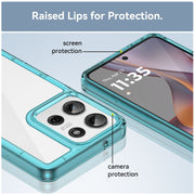 For Motorola Moto G75 5G Colorful Series Acrylic Hybrid TPU Phone Case(Transparent Blue)