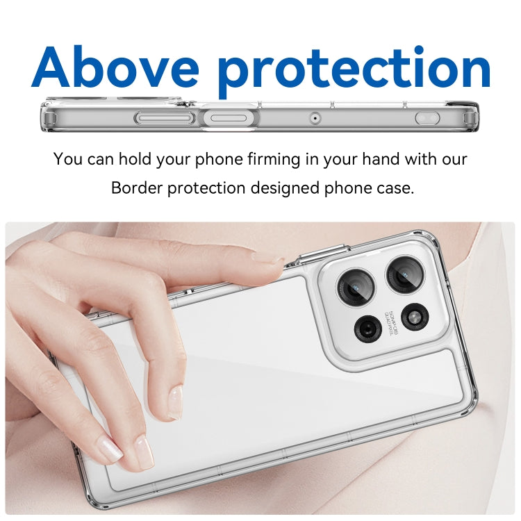 For Motorola Moto G75 5G Colorful Series Acrylic Hybrid TPU Phone Case(Transparent)
