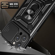For iPhone 16 Pro Max Sliding Camera Cover Design TPU+PC Phone Case(Black)