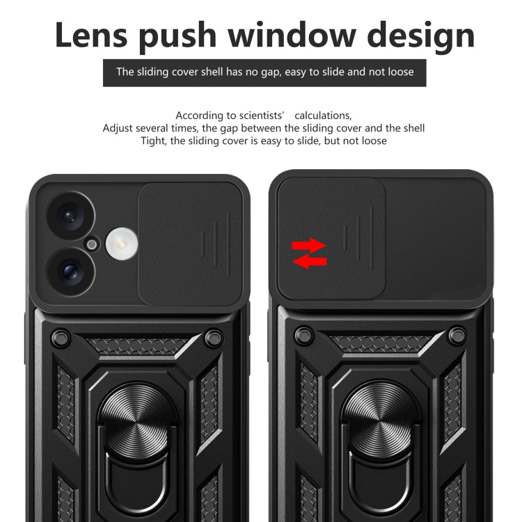 For iPhone 16 Sliding Camera Cover Design TPU+PC Phone Case(Black) - iPhone 16 Cases by PMC TechLife | Online Shopping South Africa | PMC TechLife | Buy Now Pay Later Mobicred