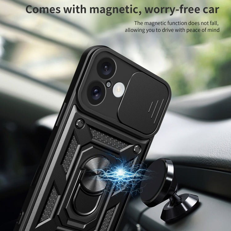 For iPhone 16 Sliding Camera Cover Design TPU+PC Phone Case(Black) - iPhone 16 Cases by PMC TechLife | Online Shopping South Africa | PMC TechLife | Buy Now Pay Later Mobicred