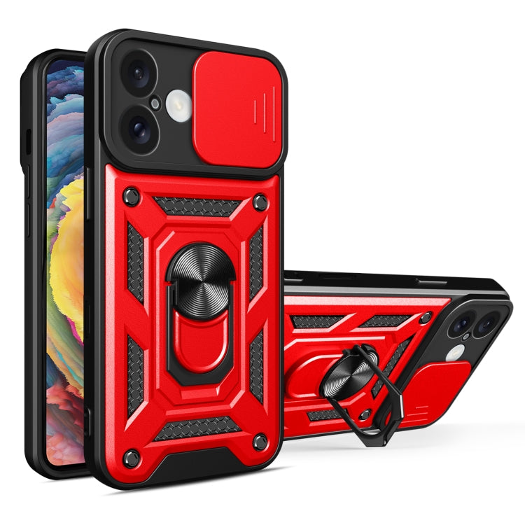 For iPhone 16 Sliding Camera Cover Design TPU+PC Phone Case(Red) - iPhone 16 Cases by PMC TechLife | Online Shopping South Africa | PMC TechLife | Buy Now Pay Later Mobicred