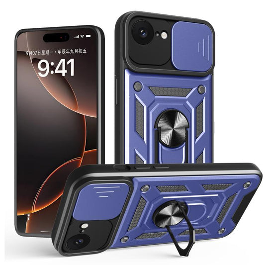For iPhone 16e Sliding Camera Cover Design TPU+PC Phone Case(Blue) - free shipping - PMC Jewellery - Order now!