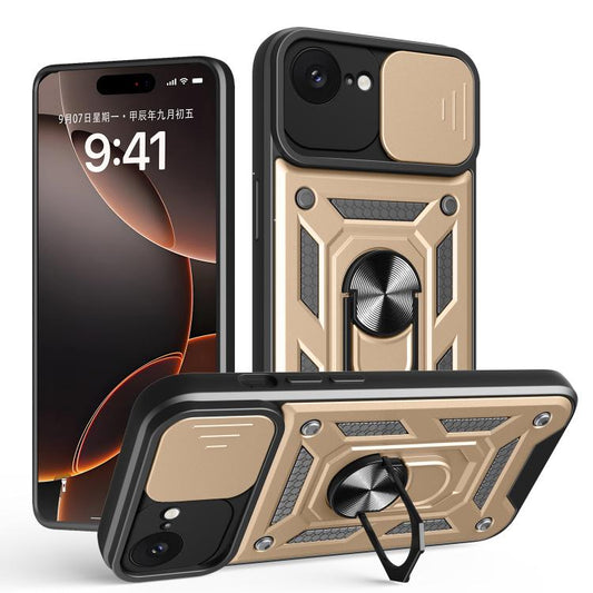For iPhone 16e Sliding Camera Cover Design TPU+PC Phone Case(Gold) - free shipping - PMC Jewellery - Order now!