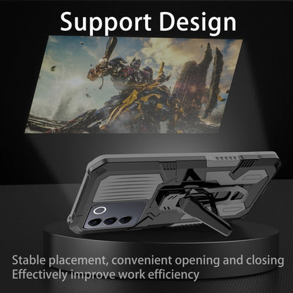 For vivo V27 Armor Warrior Shockproof PC + TPU Phone Case(Grey) - vivo Cases by PMC Jewellery | Online Shopping South Africa | PMC Jewellery | Buy Now Pay Later Mobicred