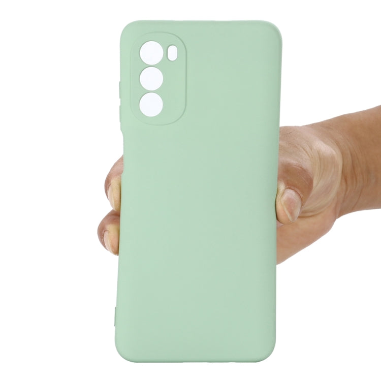 For Motorola Moto G71s 5G Pure Color Liquid Silicone Shockproof Phone Case(Green) - Motorola Cases by PMC TechLife | Online Shopping South Africa | PMC TechLife | Buy Now Pay Later Mobicred