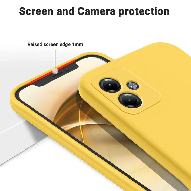 For Motorola Moto G14 Pure Color Liquid Silicone Shockproof Phone Case(Yellow) - Motorola Cases by PMC TechLife | Online Shopping South Africa | PMC TechLife | Buy Now Pay Later Mobicred