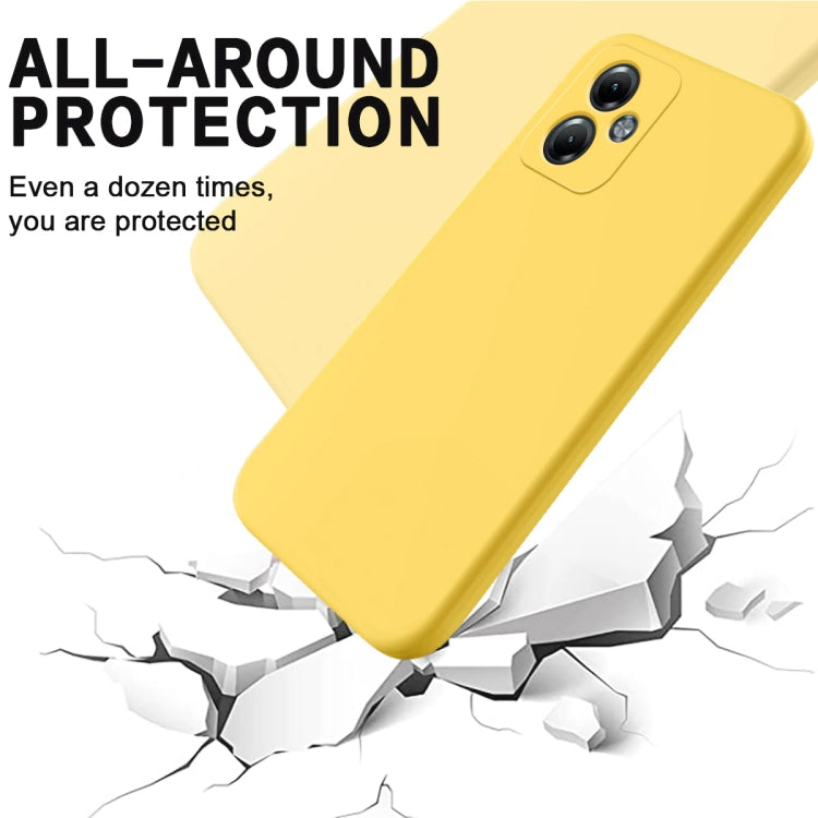 For Motorola Moto G14 Pure Color Liquid Silicone Shockproof Phone Case(Yellow) - Motorola Cases by PMC TechLife | Online Shopping South Africa | PMC TechLife | Buy Now Pay Later Mobicred