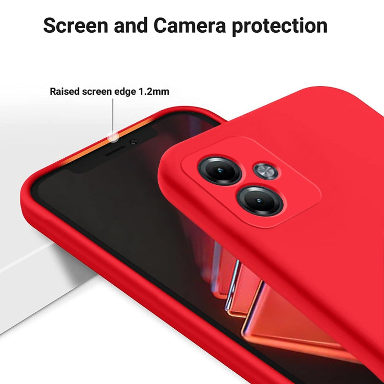 For Motorola Moto G14 Pure Color Liquid Silicone Shockproof Phone Case(Red) - Motorola Cases by PMC TechLife | Online Shopping South Africa | PMC TechLife | Buy Now Pay Later Mobicred
