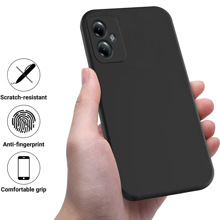 For Motorola Moto G54 Power Pure Color Liquid Silicone Shockproof Phone Case(Black) - Motorola Cases by PMC TechLife | Online Shopping South Africa | PMC TechLife | Buy Now Pay Later Mobicred