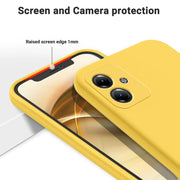 For Motorola Moto G54 Power Pure Color Liquid Silicone Shockproof Phone Case(Yellow)