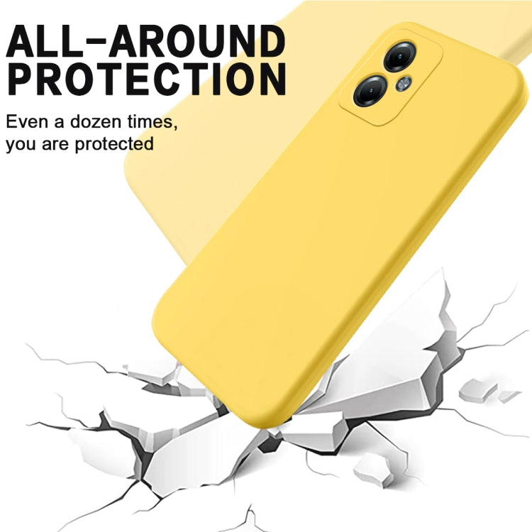 For Motorola Moto G54 Power Pure Color Liquid Silicone Shockproof Phone Case(Yellow) - Motorola Cases by PMC TechLife | Online Shopping South Africa | PMC TechLife | Buy Now Pay Later Mobicred