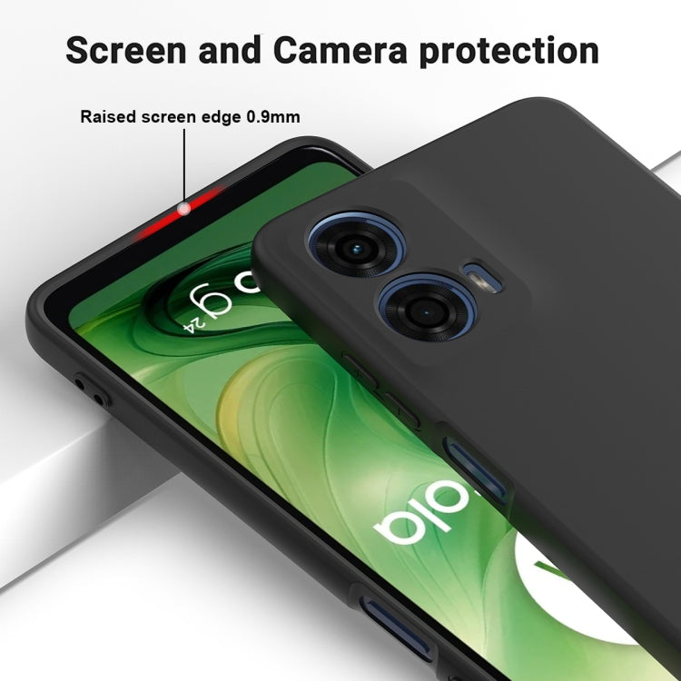For Motorola Moto G04 / G24 Pure Color Liquid Silicone Shockproof Phone Case(Black) - Motorola Cases by PMC TechLife | Online Shopping South Africa | PMC TechLife | Buy Now Pay Later Mobicred