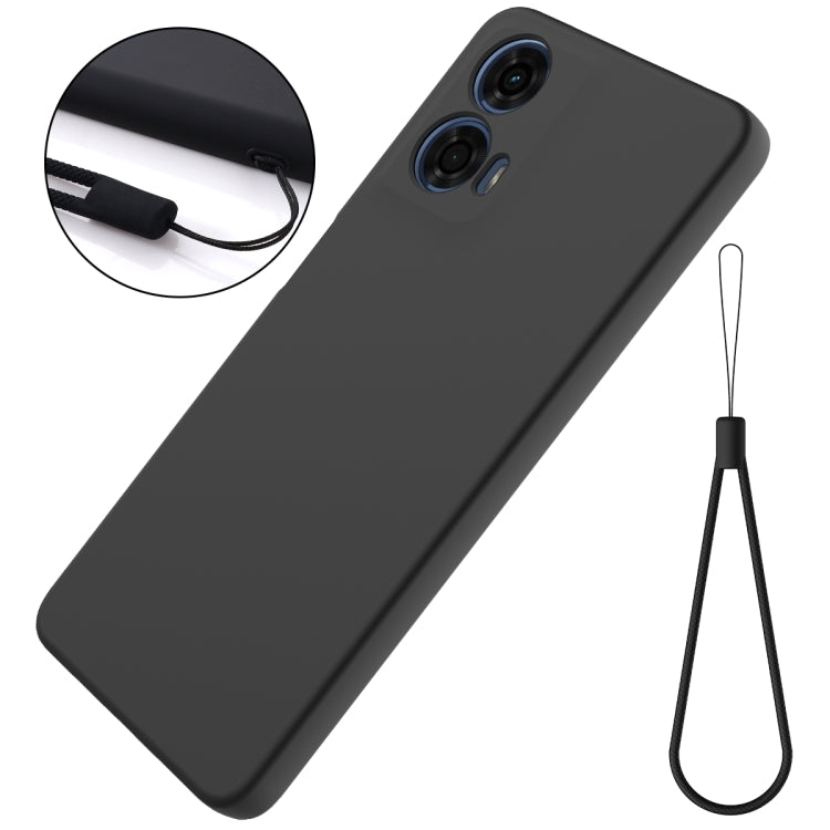 For Motorola Moto G04 / G24 Pure Color Liquid Silicone Shockproof Phone Case(Black) - Motorola Cases by PMC TechLife | Online Shopping South Africa | PMC TechLife | Buy Now Pay Later Mobicred