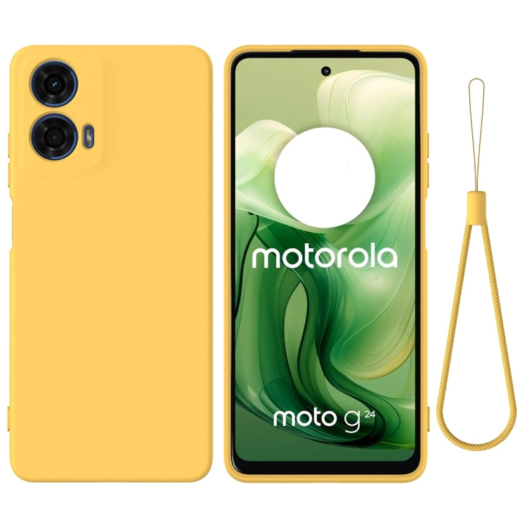 For Motorola Moto G04 / G24 Solid Color Liquid Silicone Dropproof Full Coverage Phone Case(Yellow) - free shipping - PMC TechLife - Order now!