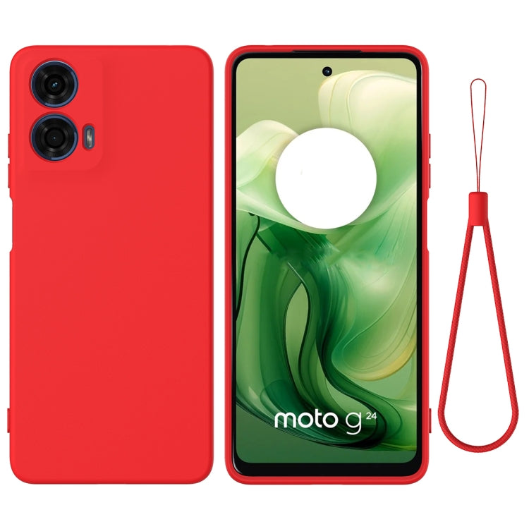 For Motorola Moto G04 / G24 Pure Color Liquid Silicone Shockproof Phone Case(Red) - Motorola Cases by PMC TechLife | Online Shopping South Africa | PMC TechLife | Buy Now Pay Later Mobicred