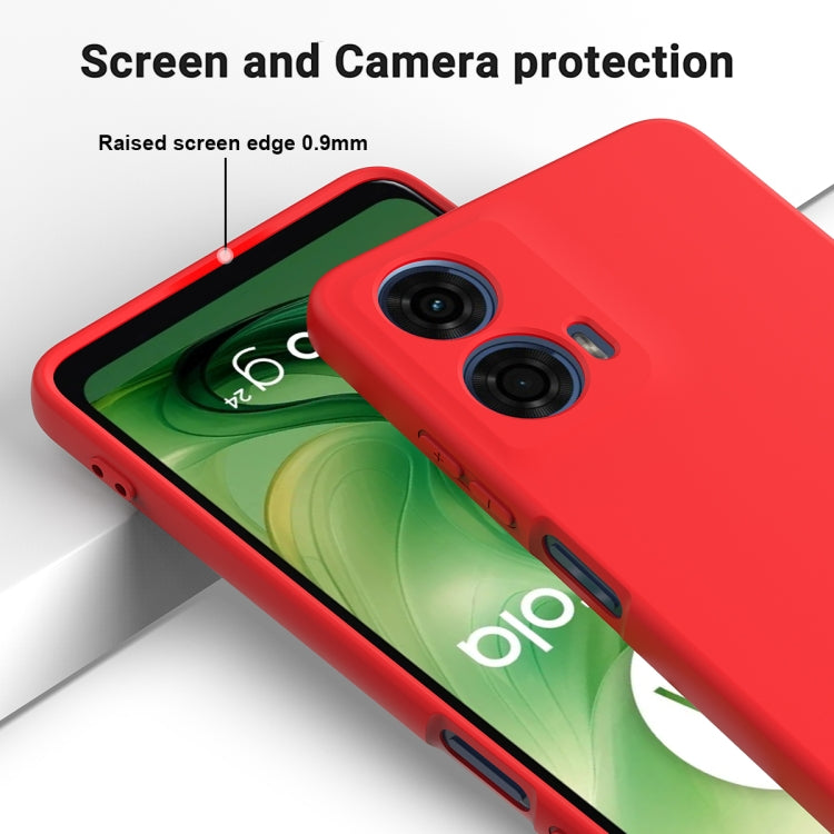 For Motorola Moto G04 / G24 Pure Color Liquid Silicone Shockproof Phone Case(Red) - Motorola Cases by PMC TechLife | Online Shopping South Africa | PMC TechLife | Buy Now Pay Later Mobicred
