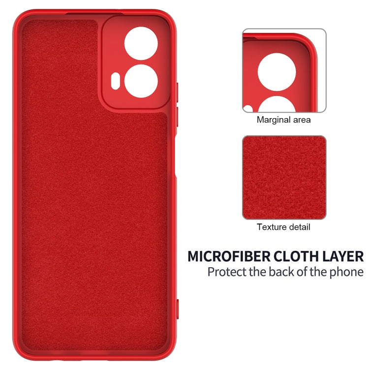 For Motorola Moto G34 Pure Color Liquid Silicone Shockproof Phone Case(Red) - Motorola Cases by PMC TechLife | Online Shopping South Africa | PMC TechLife | Buy Now Pay Later Mobicred