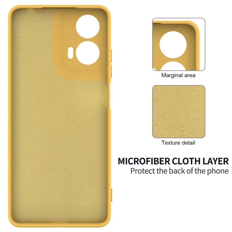 For Motorola Moto G24 Power Pure Color Liquid Silicone Shockproof Phone Case(Yellow) - Motorola Cases by PMC TechLife | Online Shopping South Africa | PMC TechLife | Buy Now Pay Later Mobicred