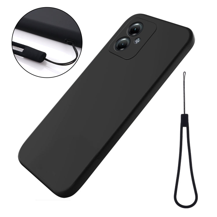 For Motorola Moto G64 Pure Color Liquid Silicone Shockproof Phone Case(Black) - Motorola Cases by PMC TechLife | Online Shopping South Africa | PMC TechLife | Buy Now Pay Later Mobicred