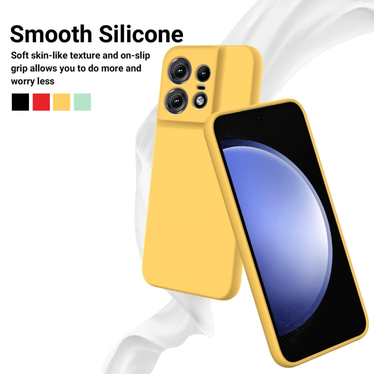 For Motorola Edge 50 Pro Pure Color Liquid Silicone Shockproof Phone Case(Yellow) - Motorola Cases by PMC TechLife | Online Shopping South Africa | PMC TechLife | Buy Now Pay Later Mobicred