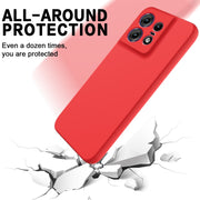 For Motorola Edge 50 Pro Solid Color Liquid Silicone Dropproof Full Coverage Phone Case(Red)