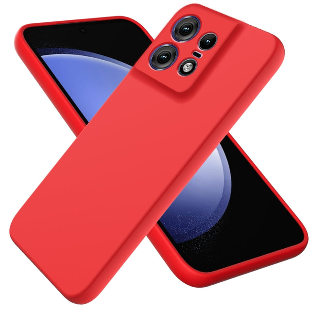 For Motorola Edge 50 Pro Solid Color Liquid Silicone Dropproof Full Coverage Phone Case(Red)