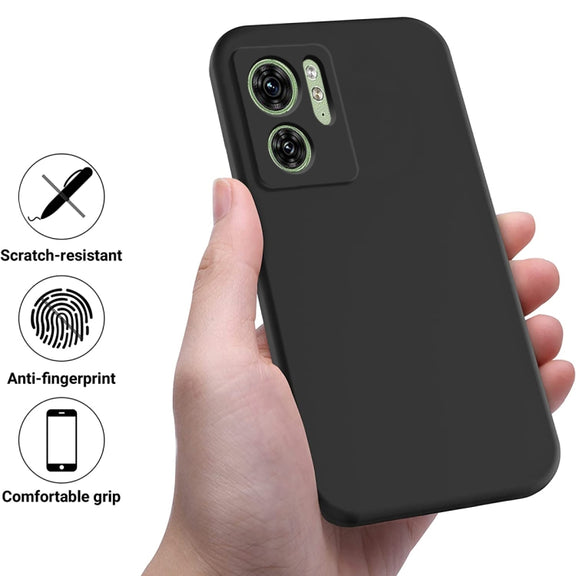 For Motorola Edge 2023 Solid Color Liquid Silicone Dropproof Full Coverage Phone Case(Black)