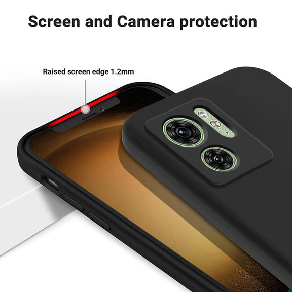 For Motorola Edge 2023 Solid Color Liquid Silicone Dropproof Full Coverage Phone Case(Black)