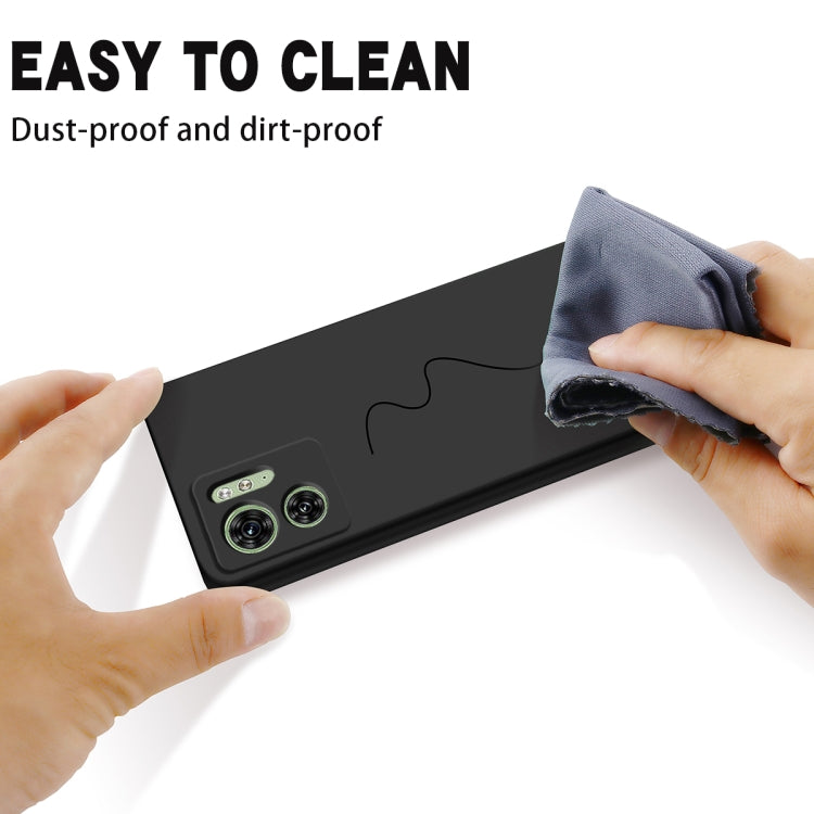 For Motorola Edge 2023 Solid Color Liquid Silicone Dropproof Full Coverage Phone Case(Black)