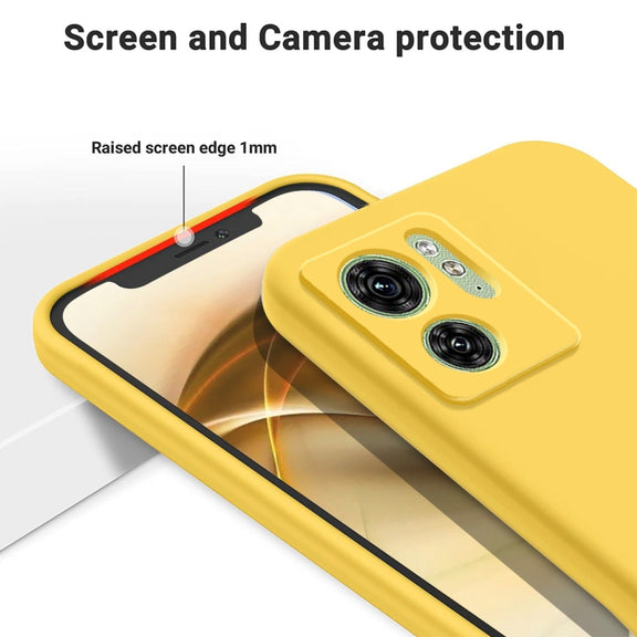 For Motorola Edge 2023 Solid Color Liquid Silicone Dropproof Full Coverage Phone Case(Yellow)