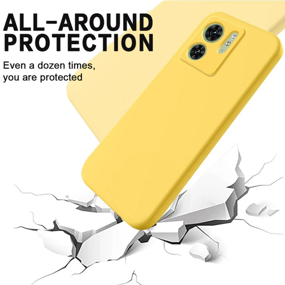 For Motorola Edge 2023 Solid Color Liquid Silicone Dropproof Full Coverage Phone Case(Yellow)