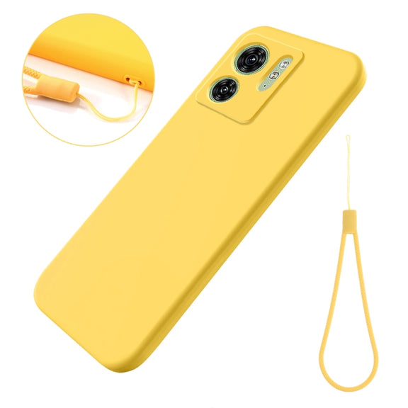 For Motorola Edge 2023 Solid Color Liquid Silicone Dropproof Full Coverage Phone Case(Yellow)